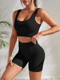 Seamless Yoga Set Gym Suits With Shorts Crop Top Sexy Bra Women's