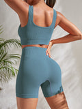 Seamless Yoga Set Gym Suits With Shorts Crop Top Sexy Bra Women's