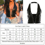 Crop Top Women Sexy Patent Bandage Vest 2022 Leather Strappy Corset