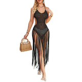 Summer Women Bikini Cover Ups Crochet Cutout Bandage Backless Beach