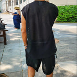 Spring Summer Fashion Knitted Short Sleeve Tops And Shorts Male Two