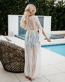 Summer Women Lady Lace Crochet Bikini Cover Up Kimono Cardigan