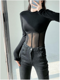 Black Skinny Tshirt Long Sleeve | Sexy Shirts Girls Long Sleeve -