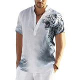 Tiger Shirts For Men T-shirts Short Sleeve Tops Animal Graphic