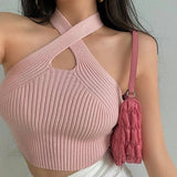 Top Women Corset Cross Camisole Clothes Y2k Crop Tube Tops Summer 2023