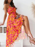 Vestido Boho Summer Dress Casual Chiffon Irregular Ruffled Dress