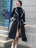 White Woolen Coat Women Mid length Autumn/Winter Jacket Coat British