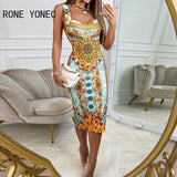 Women Print Bodycon Midi Dress | Print Dress Women Party | Cloth Print