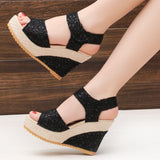 Women's Wedges Sandals Mesh Peep Toe Platform