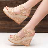 Women's Wedges Sandals Mesh Peep Toe Platform