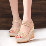 Women's Wedges Sandals Mesh Peep Toe Platform