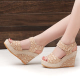 Women's Wedges Sandals Mesh Peep Toe Platform