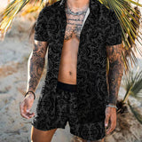 Hawaiian Set Mens Printing Set Short Sleeve Summer Casual Floral