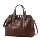 Genuine leather tote bag for women retro one-shoulder portable big