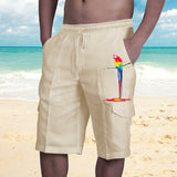 Men's Cargo Shorts Rice White Multicolor Multi pocket