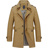 Men's Windbreaker Notch Lapel Single Breasted Jacket Coat