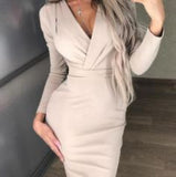 Jealí Ruched Wrapped Long Bodycon Dress