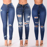 Jealí Ripped Mid Waist  Skinny Jeans