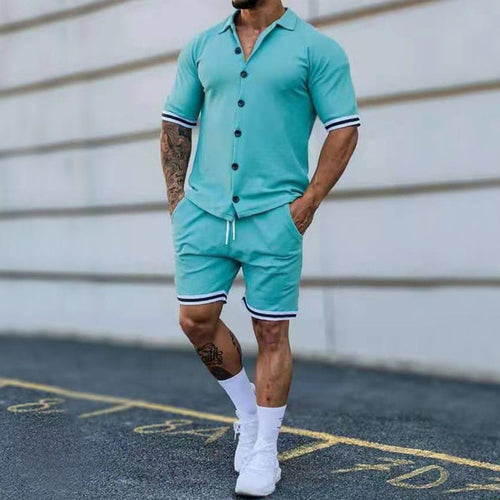 European Sports Suit Men's New Solid Color Lapel