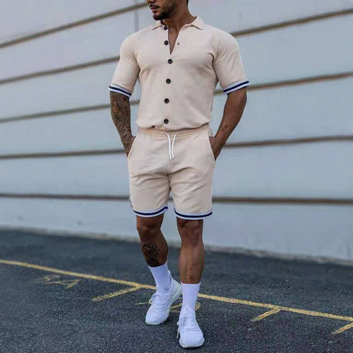 European Sports Suit Men's New Solid Color Lapel