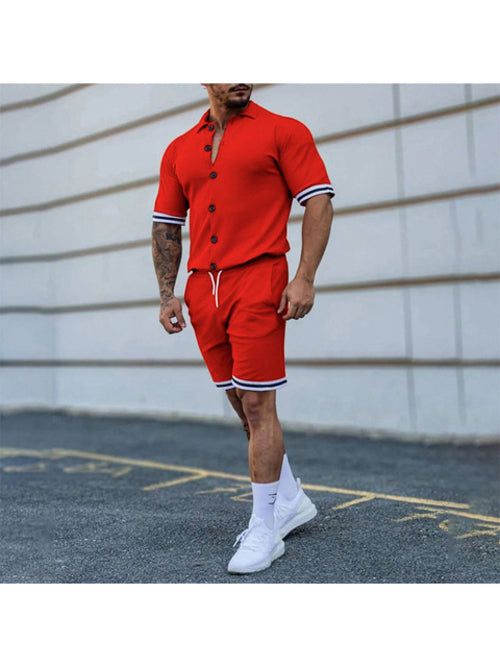 European Sports Suit Men's New Solid Color Lapel