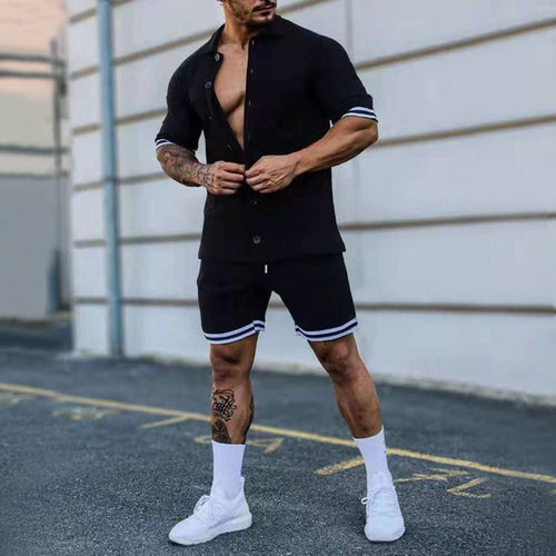 European Sports Suit Men's New Solid Color Lapel