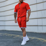 European Sports Suit Men's New Solid Color Lapel