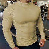 Gym Long Sleeve Shirt Men Fitness Training T-shirt Running Sport