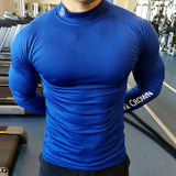 Gym Long Sleeve Shirt Men Fitness Training T-shirt Running Sport