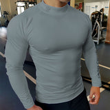 Gym Long Sleeve Shirt Men Fitness Training T-shirt Running Sport