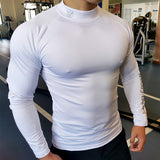 Gym Long Sleeve Shirt Men Fitness Training T-shirt Running Sport