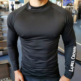 Gym Long Sleeve Shirt Men Fitness Training T-shirt Running Sport