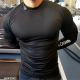 Gym Long Sleeve Shirt Men Fitness Training T-shirt Running Sport