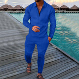 Men's  Polo Long Sleeve  Trousers Suit-2 piece