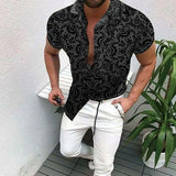 Summer New Men's Clothing European American Retro Trend Shirt Cardigan