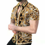 Summer New Men's Clothing European American Retro Trend Shirt Cardigan