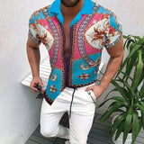 Summer New Men's Clothing European American Retro Trend Shirt Cardigan