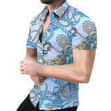 Summer New Men's Clothing European American Retro Trend Shirt Cardigan