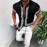 Summer New Men's Clothing European American Retro Trend Shirt Cardigan