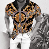 Summer New Men's Clothing European American Retro Trend Shirt Cardigan