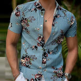 Summer New Men's Clothing European American Retro Trend Shirt Cardigan