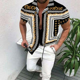 Summer New Men's Clothing European American Retro Trend Shirt Cardigan